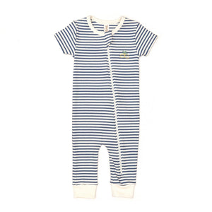 Blue Stripes Lemon Romper