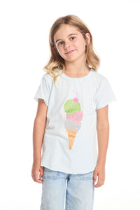 Glitter Ice Cream Cone Shirttail Tee