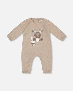 Sesame Knitted Jumpsuit With Bear