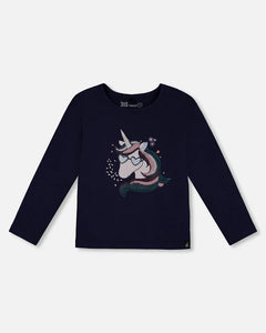 Peacoat Unicorn Organic Jersey T-Shirt