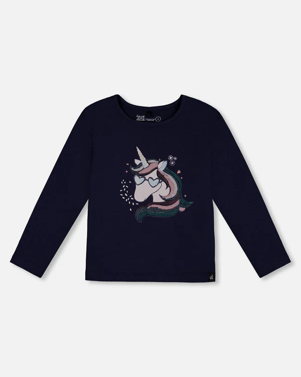 Peacoat Unicorn Organic Jersey T-Shirt