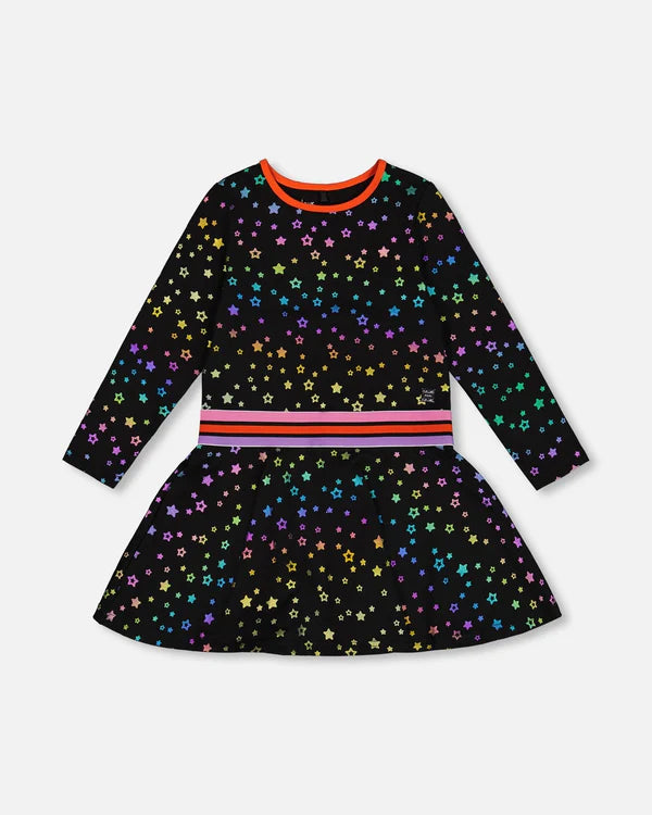 Foil Stars Jersey Dress