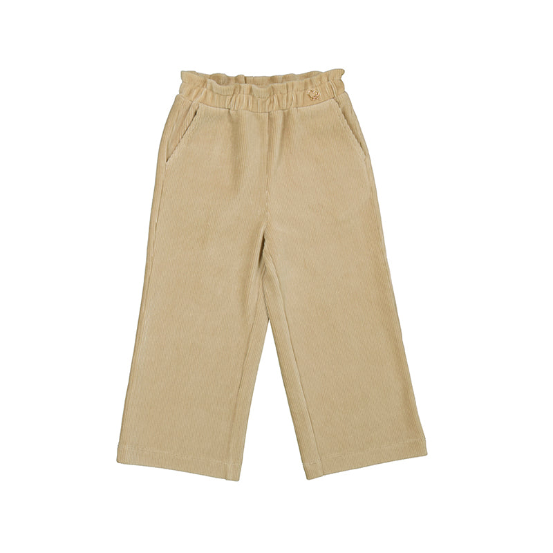 Almond Wide Leg Microcord Pant