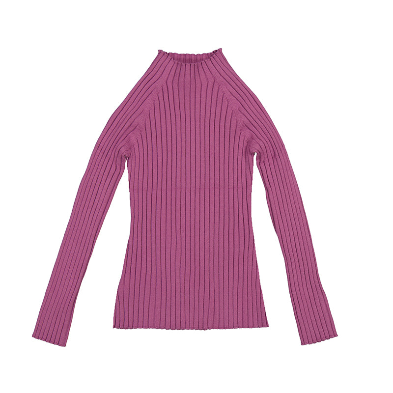 Mauve Knit Mockneck Sweater