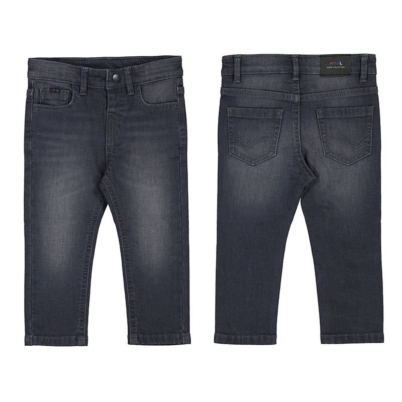 Dark Grey Soft Denim Baby Pants