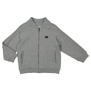 Lead Grey Bomber Zip Sweater