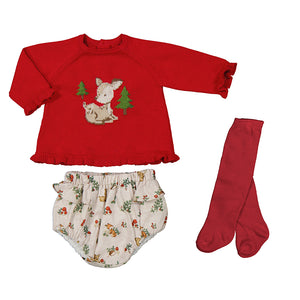 Red Deer Baby Bloomer Set