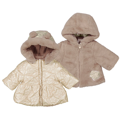 Gold Taupe Reversible Fur Baby Jacket