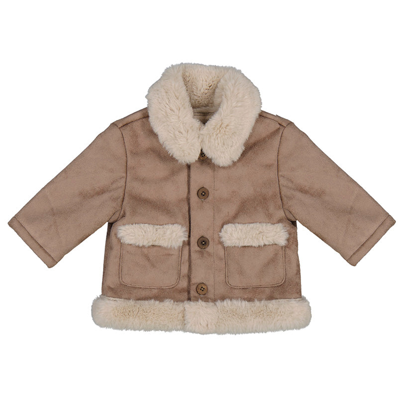 Cinnamon Faux Suede Baby Coat