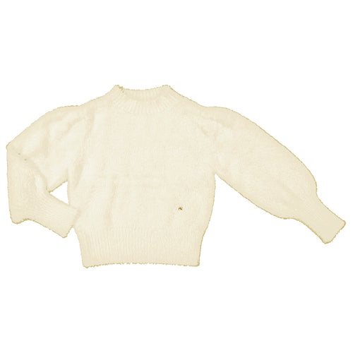 Cream Knit Fur Sweater