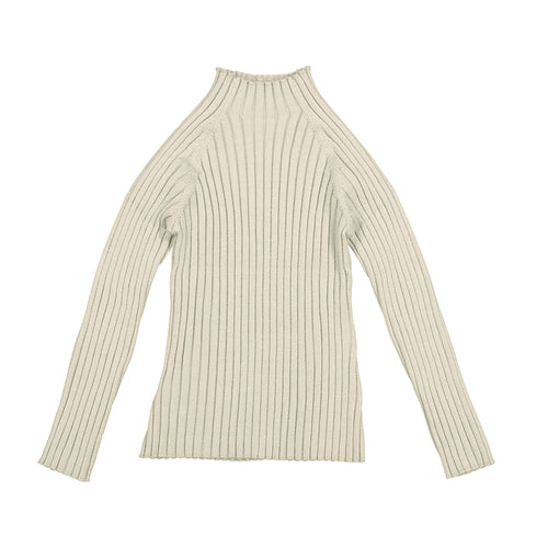 Alpaca Rib Mockneck Sweater