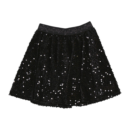 Black Velvet Sequin Skirt