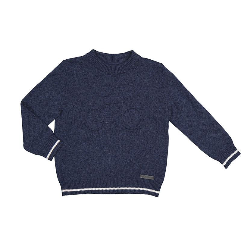 Navy Embossed Bike Sweater