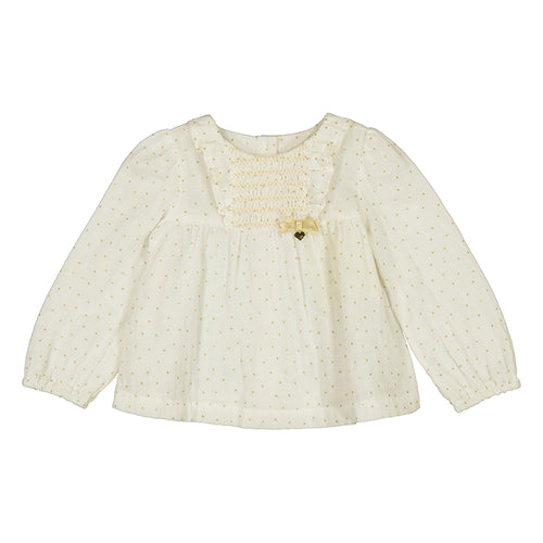 Champagne Dot Baby Blouse