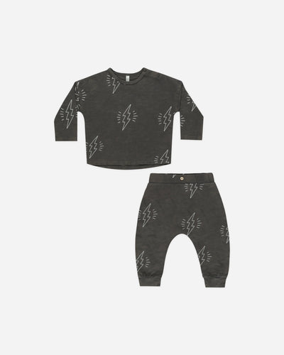 Black Bolts Long Sleeve Tee & Pant Set