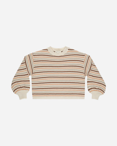 Honeycomb Stripe Boxy Crop Sweater