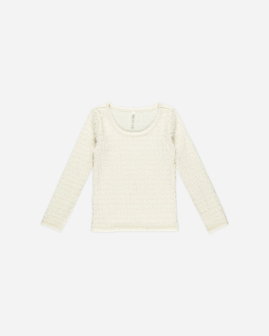 Ivory Textured Long Sleeve Top