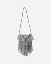 Load image into Gallery viewer, Dusty Blue Fringe Crossbody Purse