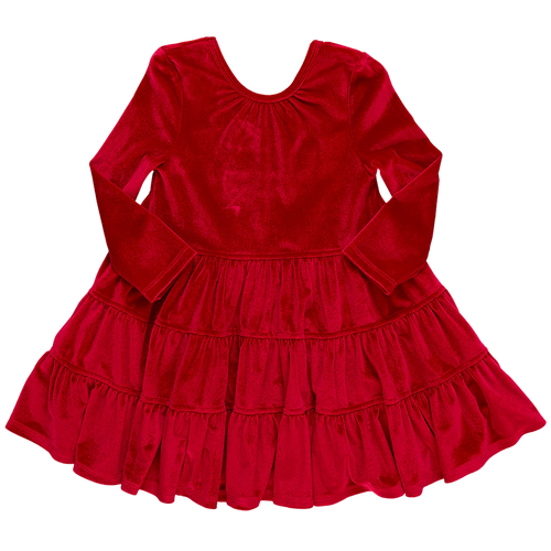 Red Velour Pearl Dress