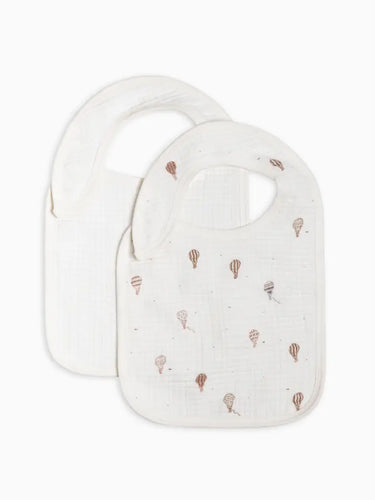 Hot Air Balloon / Truffle + Coconut2-Pack Muslin Bibs