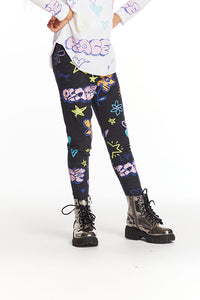 Black Peace & Love Leggings