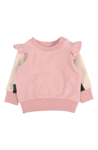 Baby Girl Powder Pink Frill Sweat Top