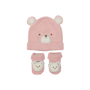 Sugar Pink Bear Hat & Sock Set