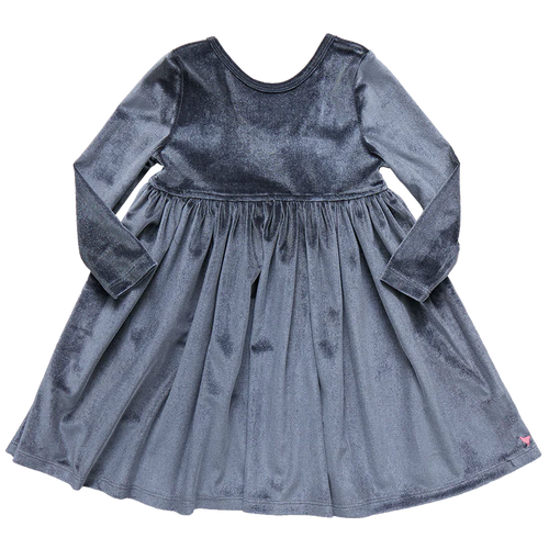 Gray Velour Steph Dress