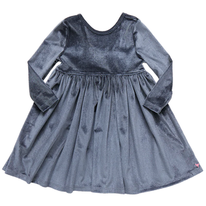 Gray Velour Steph Dress