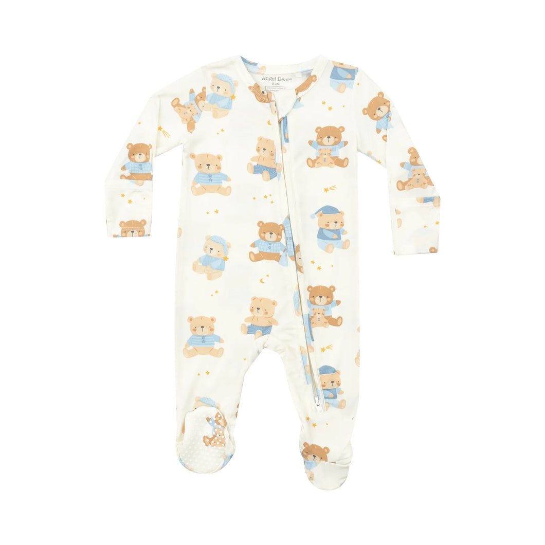 Blue Teddy Bears 2 Way Zipper Footie